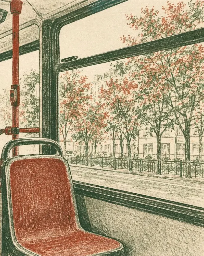 短剧《一个人的环城巴士》封面插画