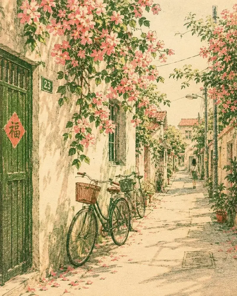 短剧《城南花已开》封面插画